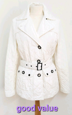 Beaumont Amsterdam Womens Light Short Quilted Coat UK Size  M White Colour