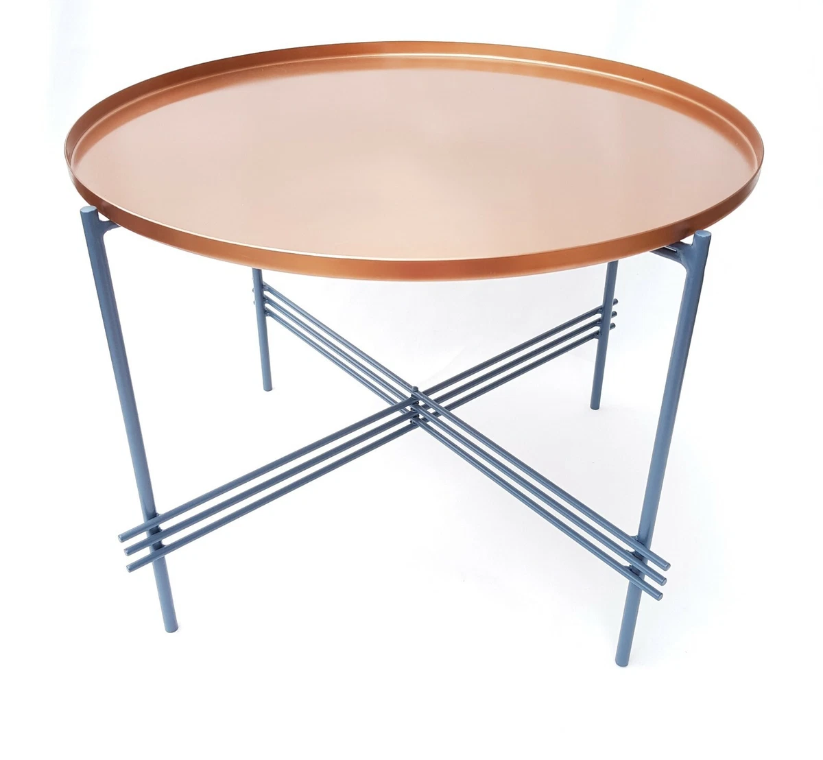 Brushed Copper Metal Side Tray Table. A63605 Coffee Side or