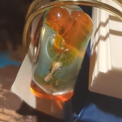 Authentic Elfbeads Gorgeous Teal Orange Heart charm bead Troll lot 
