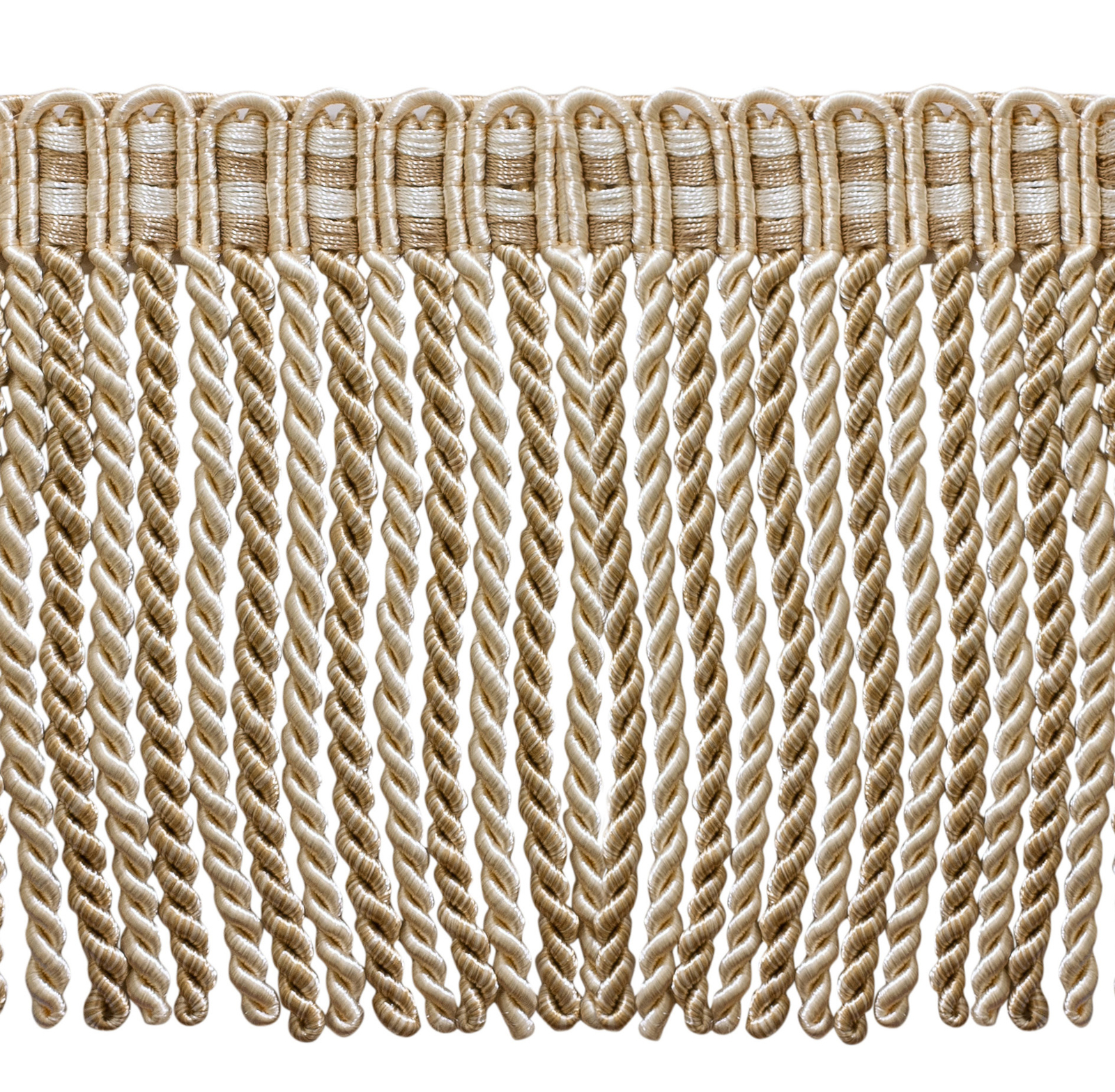 Ivory Light Beige 6"" Bullion Fringe Trim White Sands [By The Yard]