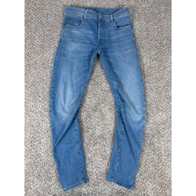 G Star RAW Arc 3D Slim Jeans Mens 31x32 Blue Twisted Seam Button Fly Denim