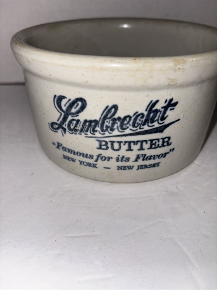 Vintage Lambrecht Butter Crock, Collectible Farmhouse Kitchen