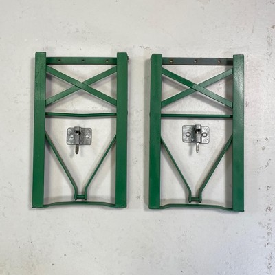 Set Vintage Holz Bier Bier Biergarten Gartenbank Ersatzbank Grün Metallbeine #Set 1