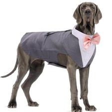 Dog Tuxedo for Large Dogs, Dog Suit and Bowtie, Formal Dogs Wedding Outfit, P...