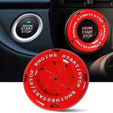 Push Start Stop Button Cover, Rotary Push Start Button Cover, Spin Engine Red