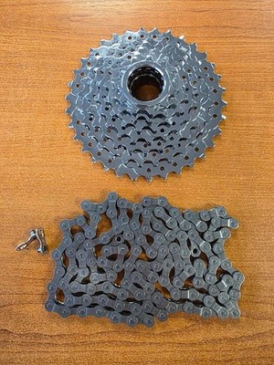 JTEK 7SPD Freilauf - 11-34T mit 7/8 fach Kette - grau - 114 Glieder