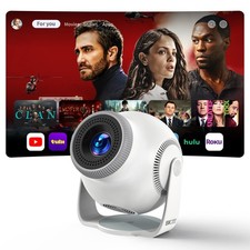 4K Mini Projector WiFi 6 BT 5.0 1080P, 270 Rotatable Auto Keystone Android 11