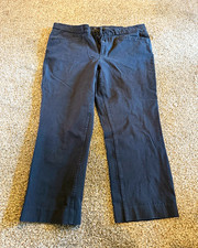 Banana Republic Women's Black Solid Pants Flat Front Regular Size 12