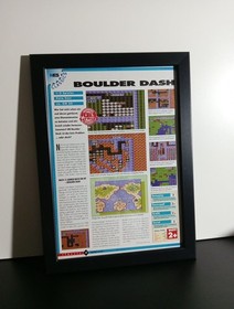 Rare Boulder Dash NES GBWerbeblatt Poster Gerahmt Ad Page Framed Werbung Flyer 