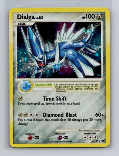Dialga 4/100 Holo Rare Majestic Dawn Pokemon Moderately Played