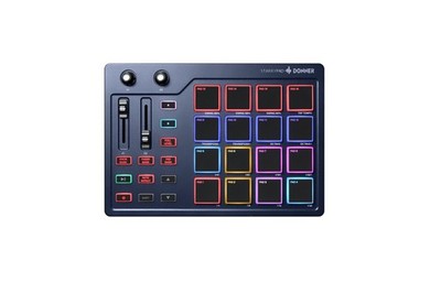 MIDI Pad Drum Machine Donner STARRYPAD 16 Pads 2 Fader Knobs Blue