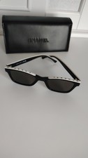 Pre-owned CHANEL Interlocking CC Logo Women's Sunglasses Black/White CH5417