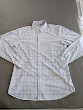 Mizzen Main Dress Shirt Mens XL White Check Leeward Trim Fit Made USA LS