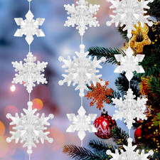 DIYASY 45 Pcs Acrylic Crystal Snowflake Ornaments for Holiday Decor