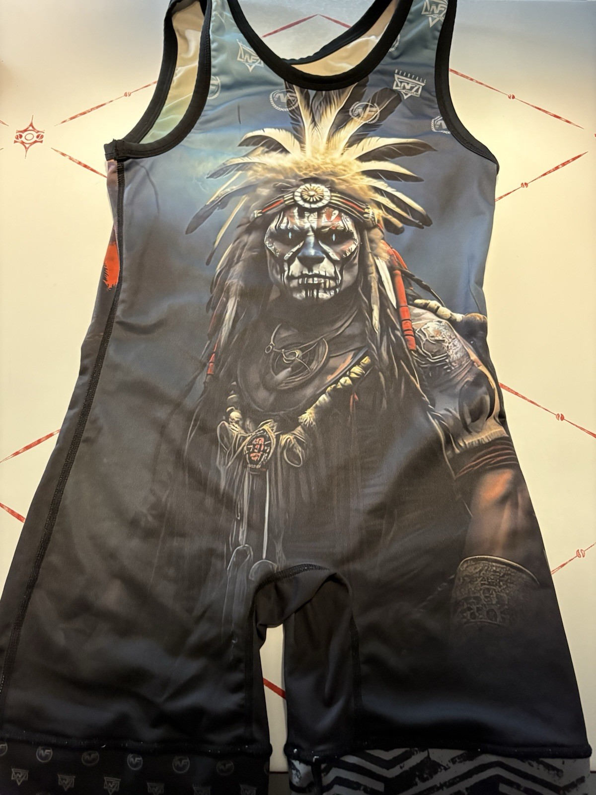 Nearfall USA Singlet Size: YL Reversible Gently Used See Pics! Wolf And Warrior!