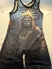 Nearfall USA Singlet Size: YL Reversible Gently Used See Pics! Wolf And Warrior!