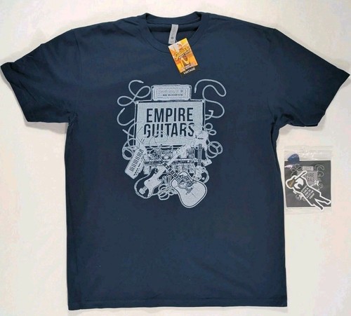 Empire Guitars Big Mess Blue Graphic T-Shirt XL Sold Out Guitar Pic Sticker