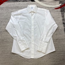 VTG Brooks Brothers Oxford Button Shirt 17 - 36 White OCBD French Flip Cuff Mens