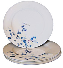 4 Mikasa AUDREY DINNER Plate Set of 4 Bone China blue flower 11 in NEW Tag