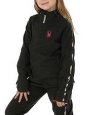 Spyder Speed Fleece Jacket Size Small Youth NWT 49 Black 1/2 Zip Pullover