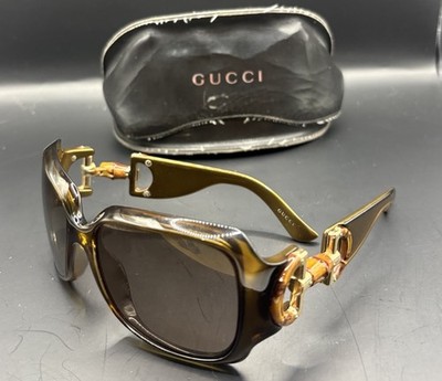 Gucci Sunglasses GG 2969/S ANONJ Italy 57-16-115 Bamboo Horsebit