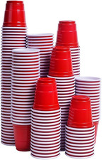 Plastic Red Shot Glasses 2Oz - 200 Pack - Mini Party Cups for Wine Tasting, Jell