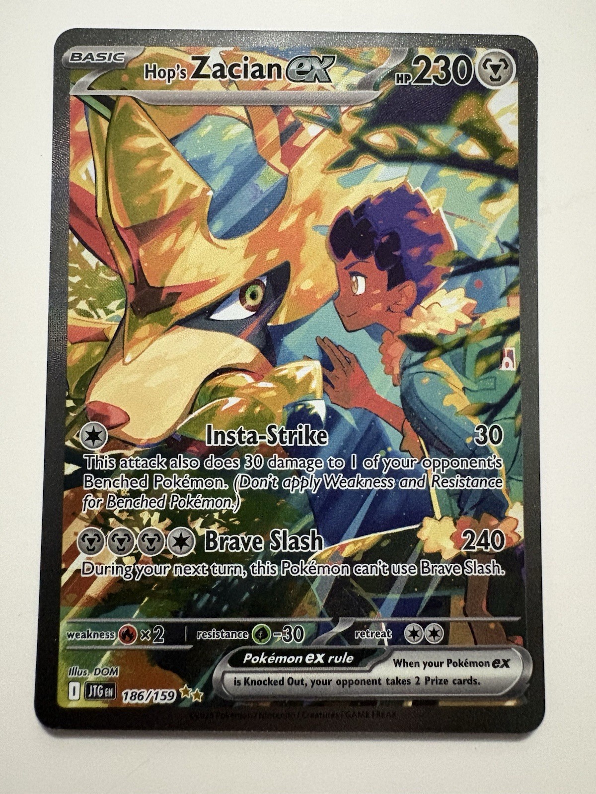 Pokemon Hop's Zacian ex Journey Together 186/159 Special Illustration Rare NM