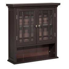 Elegant Home Fashions Removable Wall Cabinet Bathroom Storage Saver, Dark Brown
