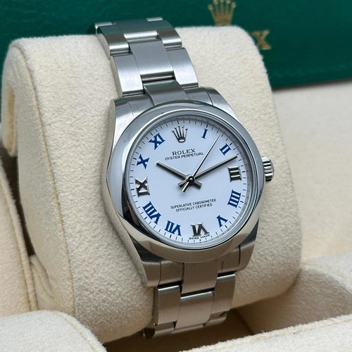 Rolex Oyster Perpetual 31 mm Steel White Roman Dial Automatic Watch 177200 - Picture 4 of 6