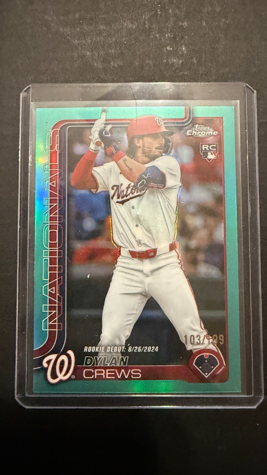 2025 Topps Chrome - Dylan Crews #146 Aqua Refractor /199 (RC)
