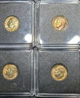 4- Rainbow Toned Roosevelt Dimes From Old Album CH/Gem 1952P-1953P-1958p-1962P