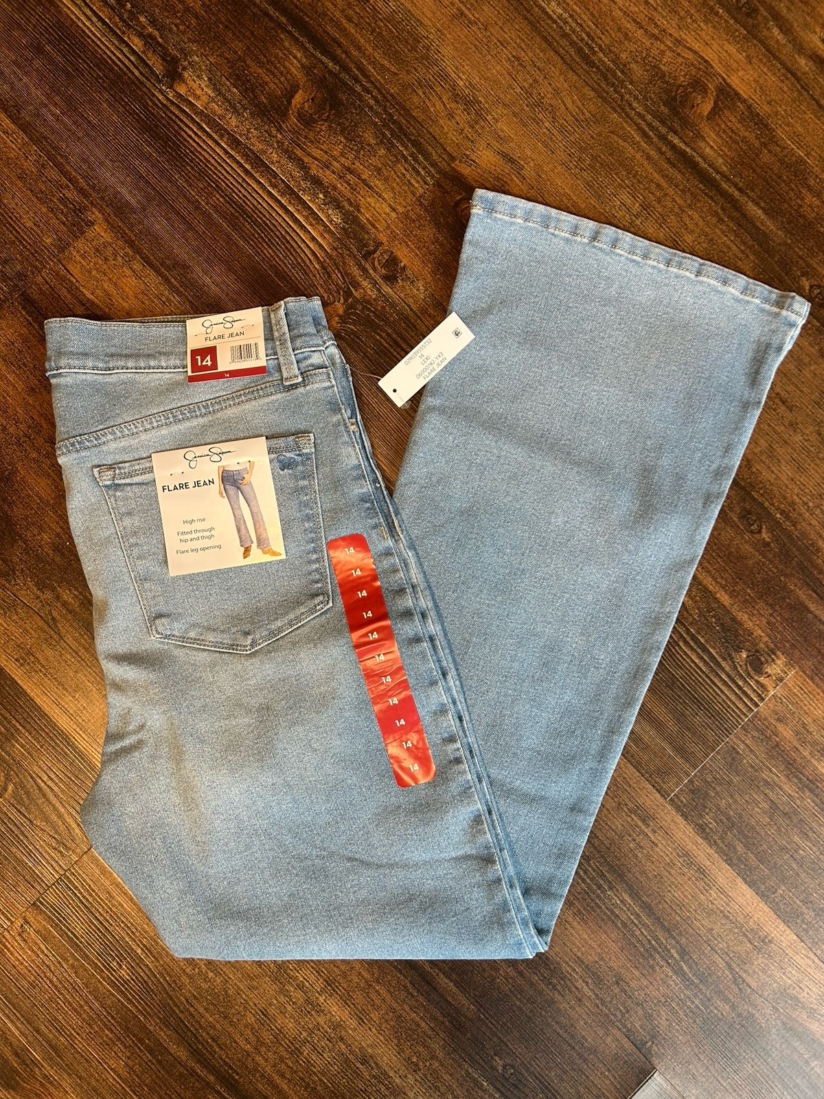 Jessica Simpson Women's High-Rise Flare Jeans, Light Wash, Blue, Size 14