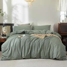 Green Cotton Duvet Cover And 2 Pillow Cover  Full, king, Queen, and other size.
