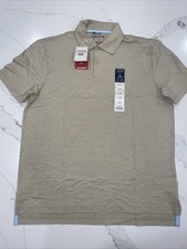 Chaps Everyday Performance Polo Shirt Men's Size L Tan Moisture Wick