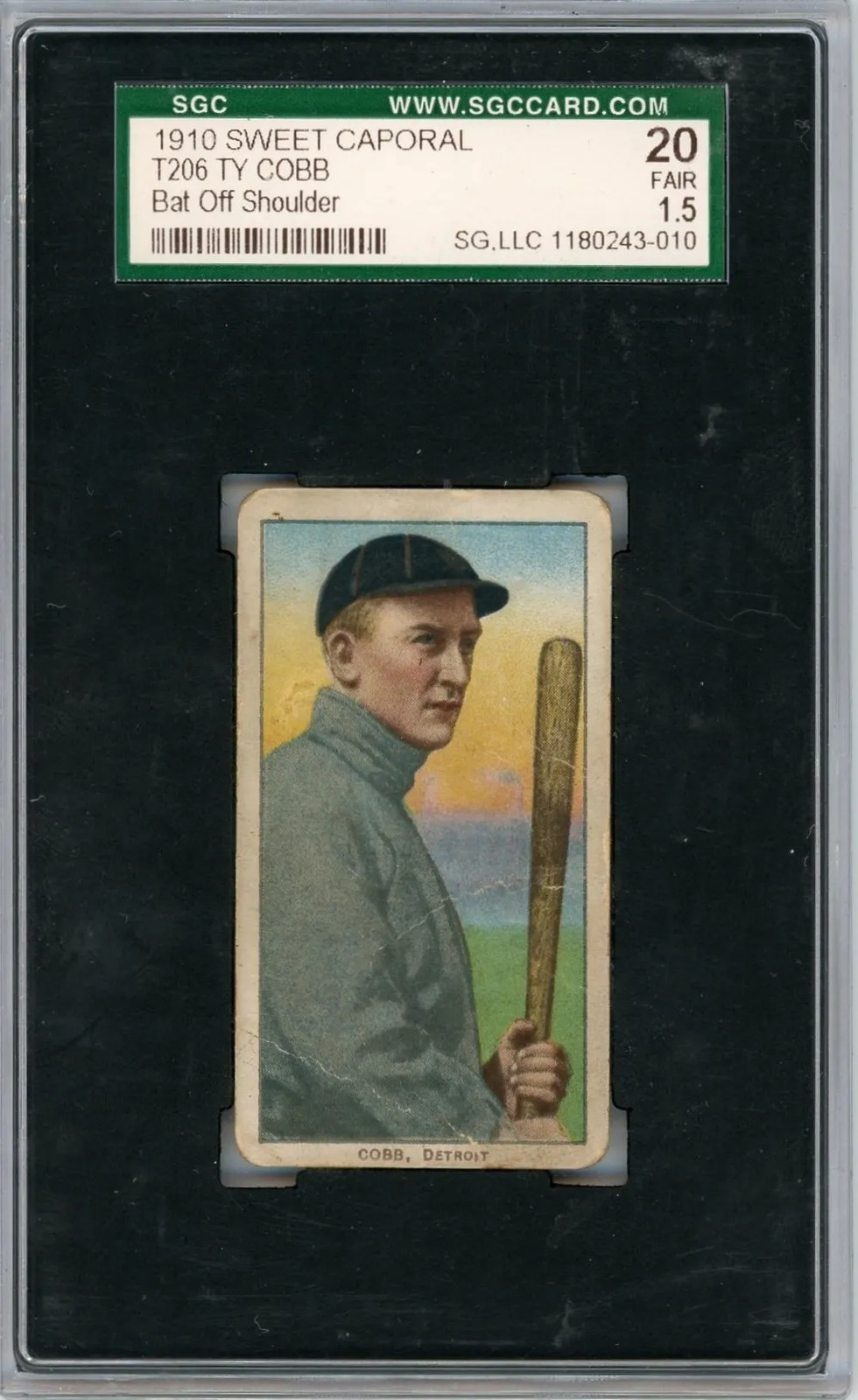 1910 Sweet Caporal (T206) Ty Cobb Bat Off Shoulder SGC 1.5