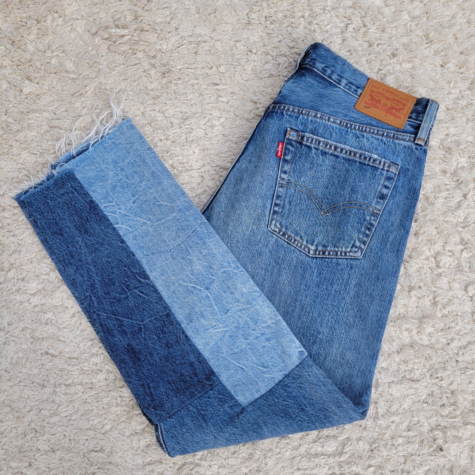 Levi Strauss 501 Button Fly Patchwork Ragged Land… - image 3