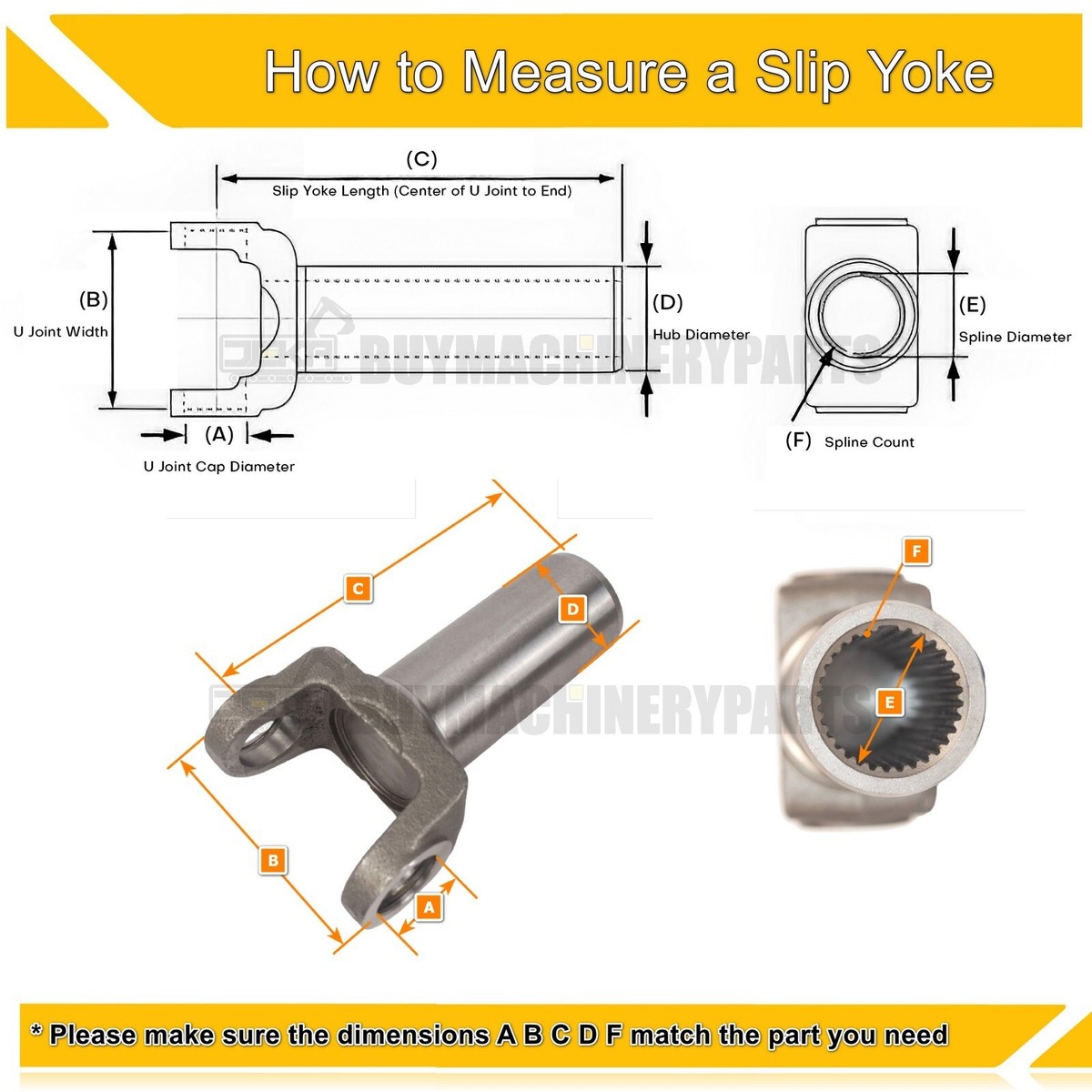 Transmission Slip Yoke 3-3-2431X for GM Turbo 400 TH400 Muncie