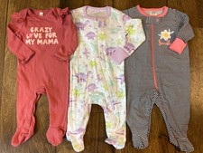 Carters Baby Girl Clothes 3 Months Rompers Outfits Sleep And Play Lot Love Mama