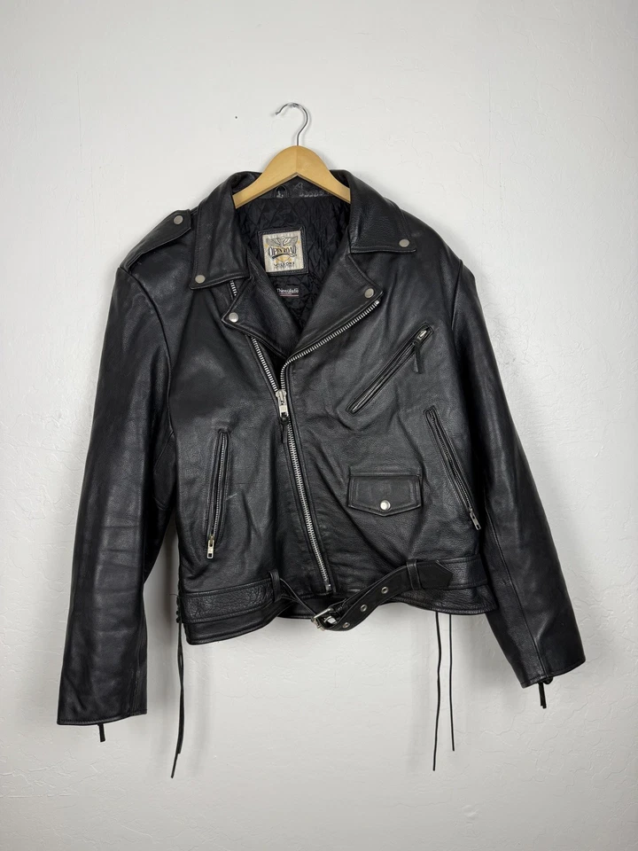 Vintage Wilsons Open Road Thinsulate Full Zip Leather Jacket Coat Mens Large - Image 2 of 4
