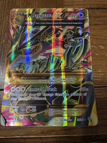 Pokémon M Rayquaza EX 98/98 Full Art Ultra Rare Holo Jumbo 2015 Card 220 HP