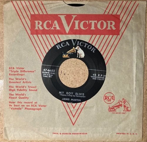 MY BOY ELVIS PRESLEY Janis Martin 1956 Unplayed NM RCA 45 + sleeve