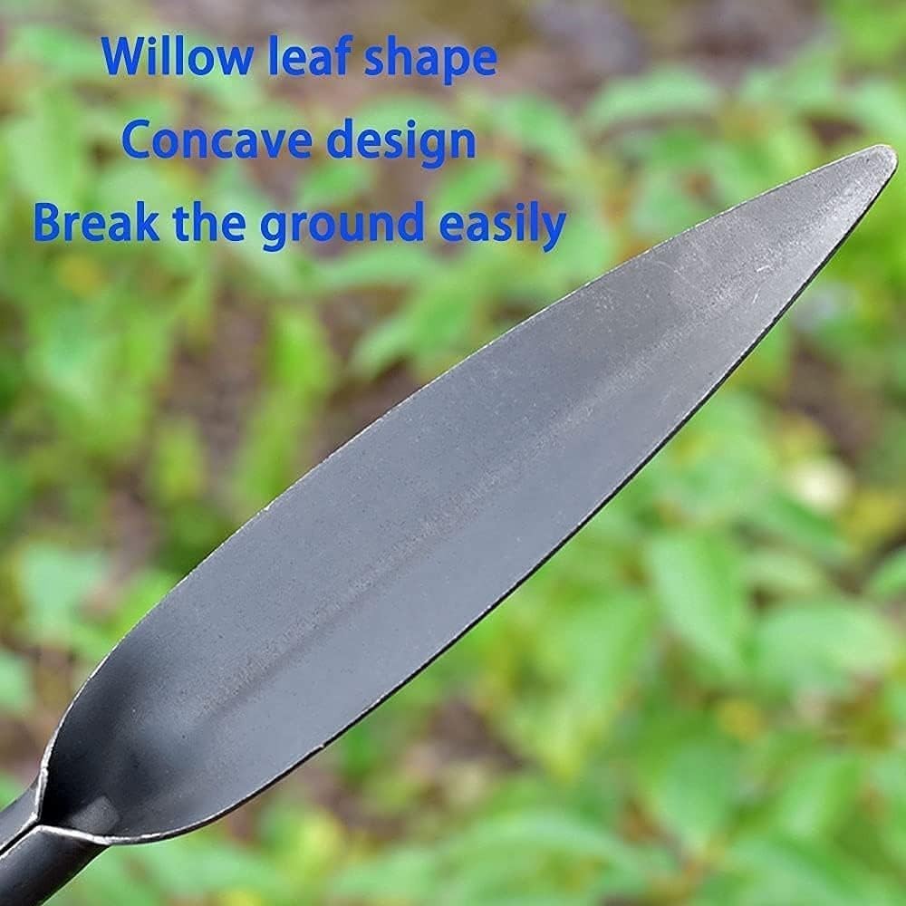 Willow Leaf-Shaped 12-Inch High-Carbon Steel Garden Trowel for Easy Planting