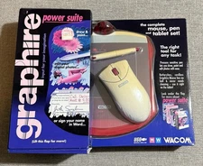 NEW Wacom VINTAGE RARE Graphire Pen, Mouse, Tablet Windows 98 2000 Draw & Paint