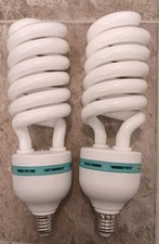 Lot Of 2 Spiral Light Bulb 45W 5500K White Studio Light RoHS Photographic Lamp