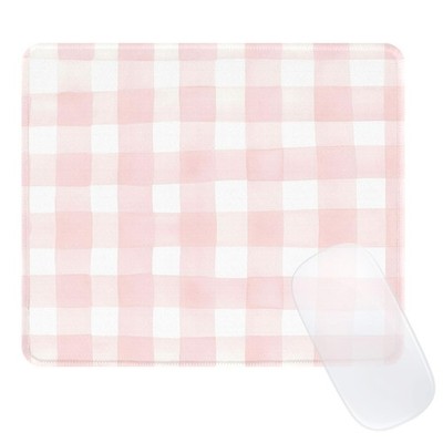 Cute Pink Mouse Pad,Retro Checkered Pattern Mousepad,Square Aesthetic Plaid W...