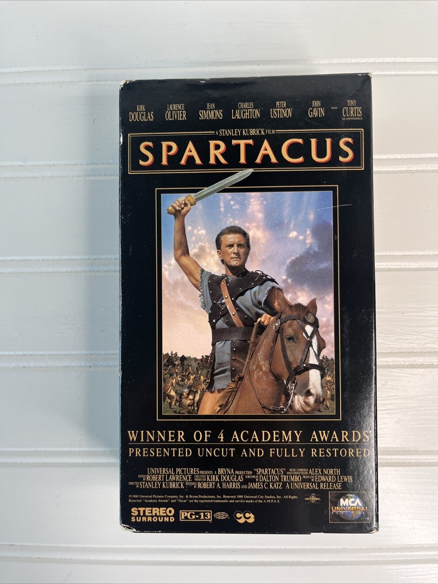 Spartacus VHS Tape Movie 1991 Kirk Douglas Laurence Olivier Jean
