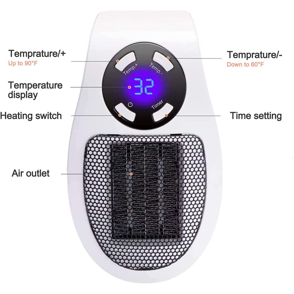 Stufetta Da Presa Innoliving INN-583 - Termoventilatore 500W, Timer 12h, Per Piccoli Ambienti - Foto 3