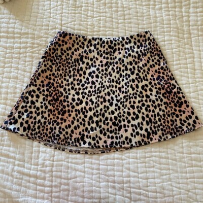 Princess Polly Leopard Print A Line Mini Skirt Size