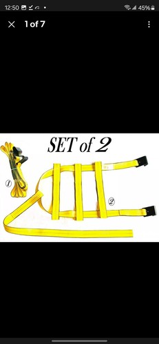 2 PACK Car Tow Dolly Basket Strap Flat Hook Heavy Duty Wheel Net - Foto 2