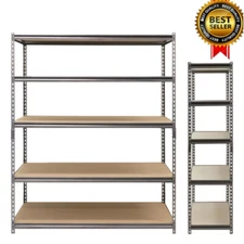 Muscle Rack 60"W x 72:H x 24"D 5-Tier Steel Shelving Unit Garage Storage Shelves